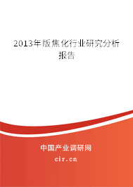 2013年版焦化行業研究分析報告