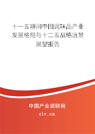 十一五期間中國調味品產業發展格局與十二五戰略遠景展望報告