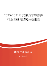 2025-2031年安徽汽車零部件行業調研與趨勢分析報告
