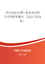 貴州光伏運維行業發展調研與前景趨勢報告（2025-2031年）