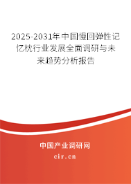 2025-2031年中國慢回彈性記憶枕行業發展全面調研與未來趨勢分析報告