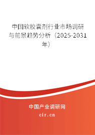 中國軟膠囊劑行業市場調研與前景趨勢分析（2025-2031年）