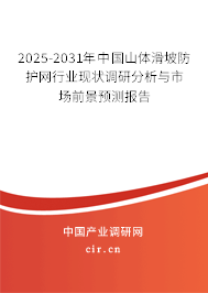 2025-2031年中國山體滑坡防護網行業現狀調研分析與市場前景預測報告