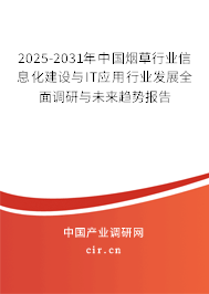 2025-2031年中國(guó)煙草行業(yè)信息化建設(shè)與IT應(yīng)用行業(yè)發(fā)展全面調(diào)研與未來趨勢(shì)報(bào)告
