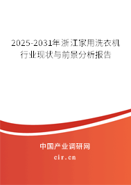 2025-2031年浙江家用洗衣機行業現狀與前景分析報告