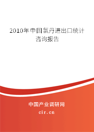 2010年中國氯丹進出口統計咨詢報告
