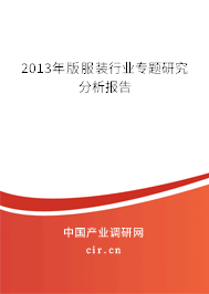 2013年版服裝行業專題研究分析報告