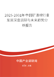 2025-2031年中國礦渣棉行業發展深度調研與未來趨勢分析報告