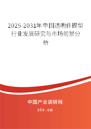 2025-2031年中國透明件模型行業發展研究與市場前景分析