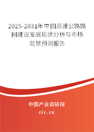 2025-2031年中國高速公路路網建設發展現狀分析與市場前景預測報告