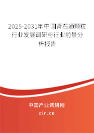 2025-2031年中國腎石通顆粒行業發展調研與行業前景分析報告