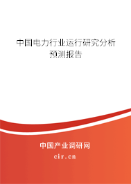 中國電力行業運行研究分析預測報告