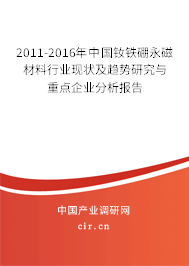 2011-2016年中國釹鐵硼永磁材料行業現狀及趨勢研究與重點企業分析報告