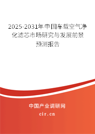 2025-2031年中國車載空氣凈化濾芯市場研究與發展前景預測報告
