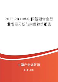2025-2031年中國鋰硼合金行業發展分析與前景趨勢報告
