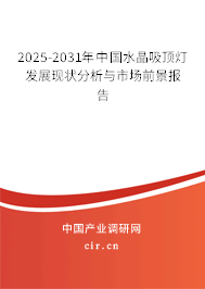 2025-2031年中國水晶吸頂燈發展現狀分析與市場前景報告