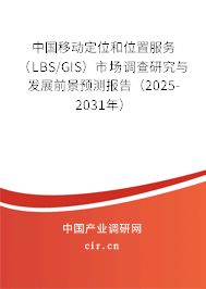 中國移動定位和位置服務（LBS/GIS）市場調查研究與發展前景預測報告（2025-2031年）