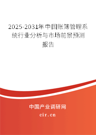 2025-2031年中國賬簿管理系統行業分析與市場前景預測報告