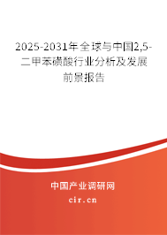2025-2031年全球與中國(guó)2,5-二甲苯磺酸行業(yè)分析及發(fā)展前景報(bào)告