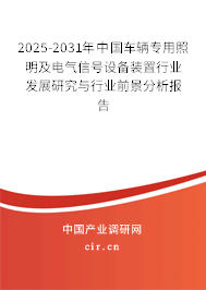2025-2031年中國車輛專用照明及電氣信號設備裝置行業發展研究與行業前景分析報告