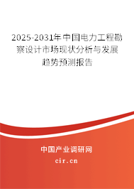 2025-2031年中國(guó)電力工程勘察設(shè)計(jì)市場(chǎng)現(xiàn)狀分析與發(fā)展趨勢(shì)預(yù)測(cè)報(bào)告