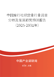 中國旅行社經營業行業調查分析及發展趨勢預測報告（2025-2031年）