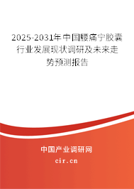 2025-2031年中國腰痛寧膠囊行業發展現狀調研及未來走勢預測報告