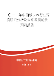 二〇一二年中國版SUV行業深度研究分析及未來發展前景預測報告