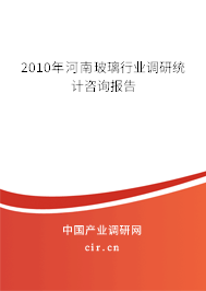 2010年河南玻璃行業調研統計咨詢報告