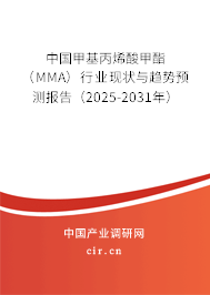中國甲基丙烯酸甲酯（MMA）行業現狀與趨勢預測報告（2025-2031年）