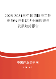 2025-2031年中國兩圓電工插電源線行業現狀全面調研與發展趨勢報告