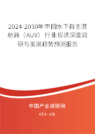 2024-2030年中國水下自主潛航器（AUV）行業現狀深度調研與發展趨勢預測報告