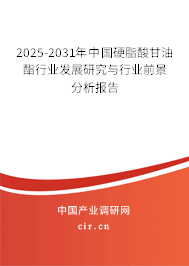 2025-2031年中國(guó)硬脂酸甘油酯行業(yè)發(fā)展研究與行業(yè)前景分析報(bào)告