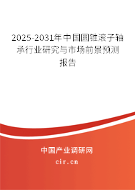 2025-2031年中國圓錐滾子軸承行業研究與市場前景預測報告
