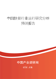 中國快餐行業運行研究分析預測報告