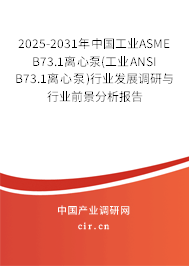 2025-2031年中國工業ASME B73.1離心泵(工業ANSI B73.1離心泵)行業發展調研與行業前景分析報告