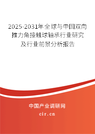 2025-2031年全球與中國雙向推力角接觸球軸承行業研究及行業前景分析報告