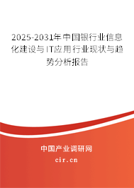 2025-2031年中國銀行業信息化建設與IT應用行業現狀與趨勢分析報告