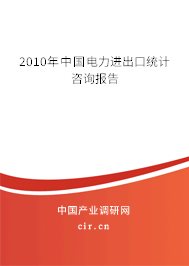 2010年中國電力進出口統計咨詢報告