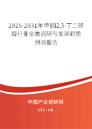2025-2031年中國2,3-丁二硫醇行業全面調研與發展趨勢預測報告