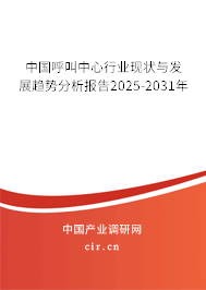 中國呼叫中心行業現狀與發展趨勢分析報告2025-2031年