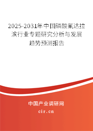 2025-2031年中國磷酸氟達拉濱行業專題研究分析與發展趨勢預測報告