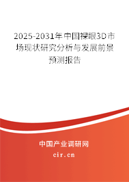 2025-2031年中國裸眼3D市場現狀研究分析與發展前景預測報告