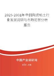 2025-2031年中國陶瓷粘土行業發展調研與市場前景分析報告