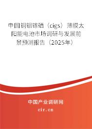 中國銅銦鎵硒（cigs）薄膜太陽能電池市場調研與發展前景預測報告（2025年）