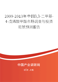 2009-2013年中國3,3-二甲基-4-戊烯酸甲酯市場調(diào)查與投資前景預(yù)測報告