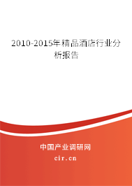 2010-2015年精品酒店行業分析報告