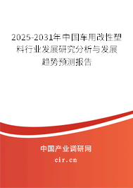 2025-2031年中國車用改性塑料行業發展研究分析與發展趨勢預測報告