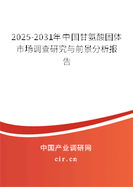 2025-2031年中國甘氨酸固體市場調查研究與前景分析報告
