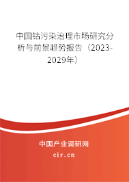 中國(guó)鈷污染治理市場(chǎng)研究分析與前景趨勢(shì)報(bào)告（2023-2029年）